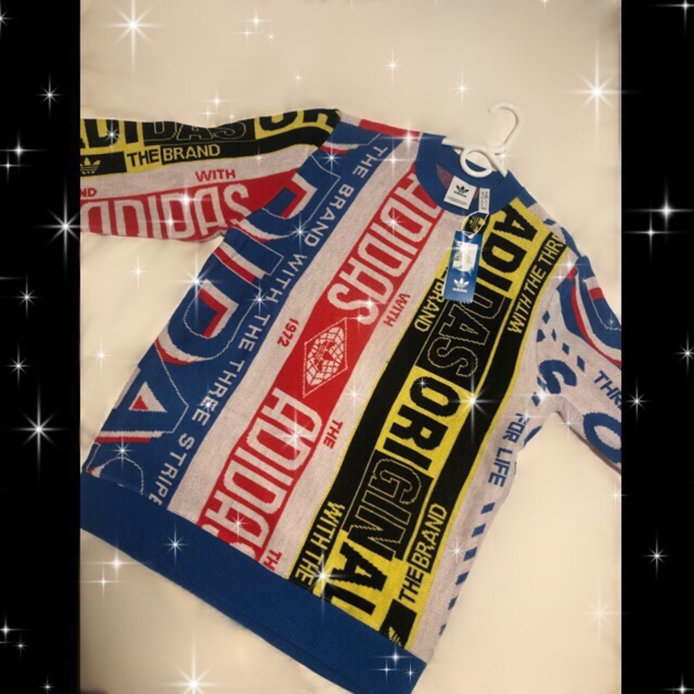 Adidas scarf knit crew sweater